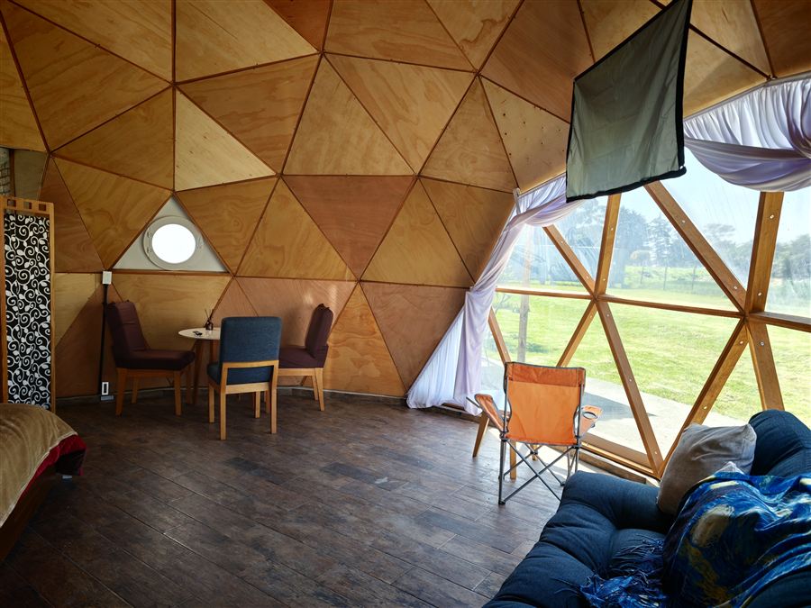 Interior del domo como espacio privado de bienestar